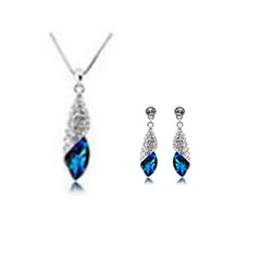 Shiny Rhinestone Earrings and Necklace Set
